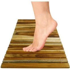 PrixPrime - Piattaforma Ideale Per Docce E Bagni Con Un Design Avvolgibile Di 60 X 40 Cm In Legno Di Teak Certificato -Hansgrohe Negozio 90823461 5