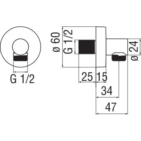 Presa Acqua In Ottone Modello Tondo Nobili AD150/12CR Cromo 2 Presa Acqua In Ottone Modello Tondo Nobili AD150/12CR Cromo - immagine 2