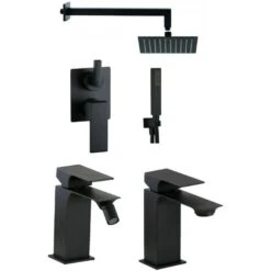 Set Completo Per Bagno Con Kit Doccia Nero Opaco Paini Venti KITVENTI4NO