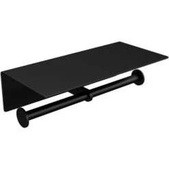 Doporro® Porta Carta Igienica Portarotolo Doppia, Carta Igienica Con Porta Cellulare Per Bagno E Toilette In Acciaio Inox MMF089D, Nero Opaco -Hansgrohe Negozio 94235275 5