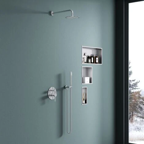 Doporro® Nicchia Doccia A Parete 15x30x8.3cm, Nicchia Bagno Doccia A Muro A Incasso In Acciaio Inox, Argento 2 Doporro® Nicchia Doccia A Parete 15x30x8.3cm, Nicchia Bagno Doccia A Muro A Incasso In Acciaio Inox, Argento - immagine 2