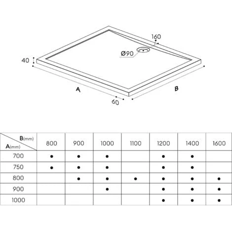 Doporro® Piatto Doccia 75x80x4cm, Piatto Doccia Faro2W In Acrilico, Forma: Rettangolare, Bianco 5 Doporro® Piatto Doccia 75x80x4cm, Piatto Doccia Faro2W In Acrilico, Forma: Rettangolare, Bianco - immagine 5