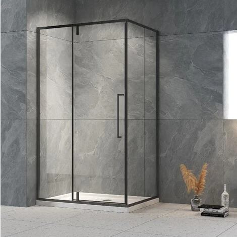 Elite Box Doccia 70x120 Cm Nero Angolare Lato Fisso E Porta Battente Trasparente Anticalcare Lux 1 Elite Box Doccia 70x120 Cm Nero Angolare Lato Fisso E Porta Battente Trasparente Anticalcare Lux
