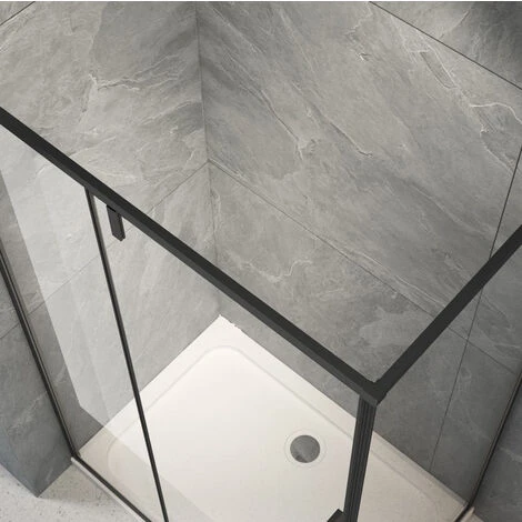 Elite Box Doccia 70x120 Cm Nero Angolare Lato Fisso E Porta Battente Trasparente Anticalcare Lux 2 Elite Box Doccia 70x120 Cm Nero Angolare Lato Fisso E Porta Battente Trasparente Anticalcare Lux - immagine 2