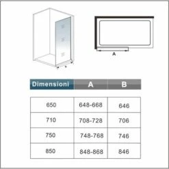 Walk In Parete Fissa Per Doccia In Vetro Temperato 6 Mm Satinato Opaco Anticalcare 65x195cm -Hansgrohe Negozio 95401341 4