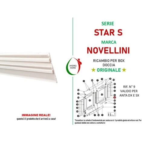 Ricambio Novellini Guarnizione Verticale Per Ante Harmony Star S 2 Ricambio Novellini Guarnizione Verticale Per Ante Harmony Star S - immagine 2