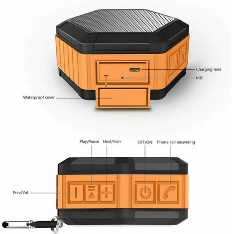 Mini Altoparlante Portatile - Altoparlante Bluetooth Per Doccia Con Gancio - Altoparlante Bluetooth Impermeabile 12 Ore Di Riproduzione Per Spiaggia, Piscina, Casa, Festa, Nero 3 Mini Altoparlante Portatile - Altoparlante Bluetooth Per Doccia Con Gancio - Altoparlante Bluetooth Impermeabile 12 Ore Di Riproduzione Per Spiaggia, Piscina, Casa, Festa, Nero - immagine 3