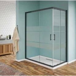 Box Doccia Angolare Profili Black In Vetro Temperato Fasciato 6mm H190 70x70
