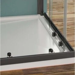 Box Doccia Angolare Profili Black In Vetro Temperato Fasciato 6mm H190 70x70 -Hansgrohe Negozio 97116315 3