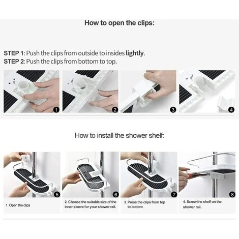 Mensola Per Doccia Telescopica Mensola Per Doccia A Colonna Regolabile In Alluminio Installazione Senza Foratura Mensola Per Bagno 19-25 Mm 5 Mensola Per Doccia Telescopica Mensola Per Doccia A Colonna Regolabile In Alluminio Installazione Senza Foratura Mensola Per Bagno 19-25 Mm - immagine 5