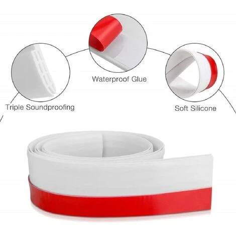 Striscia Di Tenuta In Silicone Per Porta A Basso Rumore 5x100 Cm (bianca) 2 Striscia Di Tenuta In Silicone Per Porta A Basso Rumore 5x100 Cm (bianca) - immagine 2