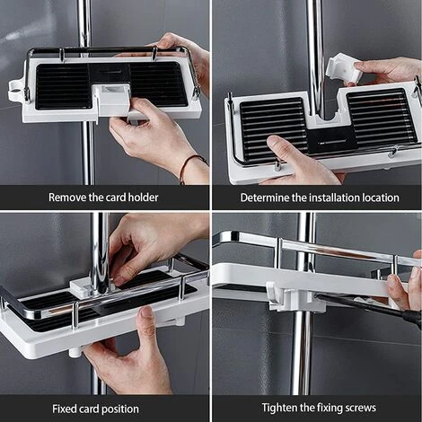 Mensola Per Doccia Mensola Per Doccia Telescopica Mensola Per Bagno In Alluminio Antiruggine Installazione Senza Perforazione Adatta Per Binario Da 24-25 Mm Con Due Ganci E Un Gancio Per Soffione Docc 5 Mensola Per Doccia Mensola Per Doccia Telescopica Mensola Per Bagno In Alluminio Antiruggine Installazione Senza Perforazione Adatta Per Binario Da 24-25 Mm Con Due Ganci E Un Gancio Per Soffione Docc - immagine 5