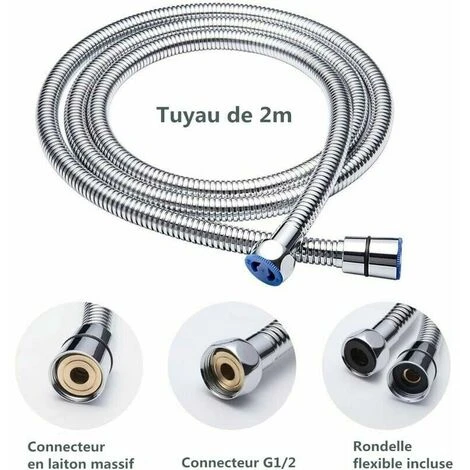 Soffione Doccia + Tubo Doccia Flessibile 2M, Soffione Doccia Con Tubo Flessibile, 5 Modalità Di Risparmio Idrico E Pulsante Interruttore, Soffione Doccia Portatile Ad Alta Pressione In Acciaio Inossid 3 Soffione Doccia + Tubo Doccia Flessibile 2M, Soffione Doccia Con Tubo Flessibile, 5 Modalità Di Risparmio Idrico E Pulsante Interruttore, Soffione Doccia Portatile Ad Alta Pressione In Acciaio Inossid - immagine 3