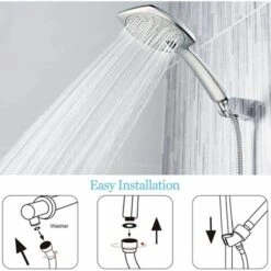 Soffione Doccia Ad Alta Pressione Grande Soffione Quadrato A Risparmio Idrico Con 3 Impostazioni Di Getto Universale E Regolabile SH-Large Silver 8 Soffione Doccia Ad Alta Pressione Grande Soffione Quadrato A Risparmio Idrico Con 3 Impostazioni Di Getto Universale E Regolabile SH-Large Silver -Hansgrohe Negozio 98717403 4